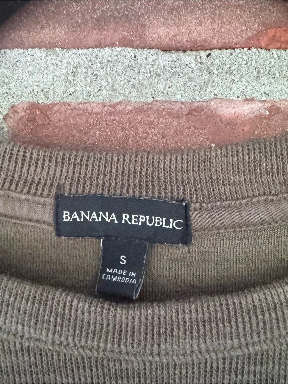 Banana Republic Men’s Small Olive Green Thermal Knit Crewneck Pullover Cotton